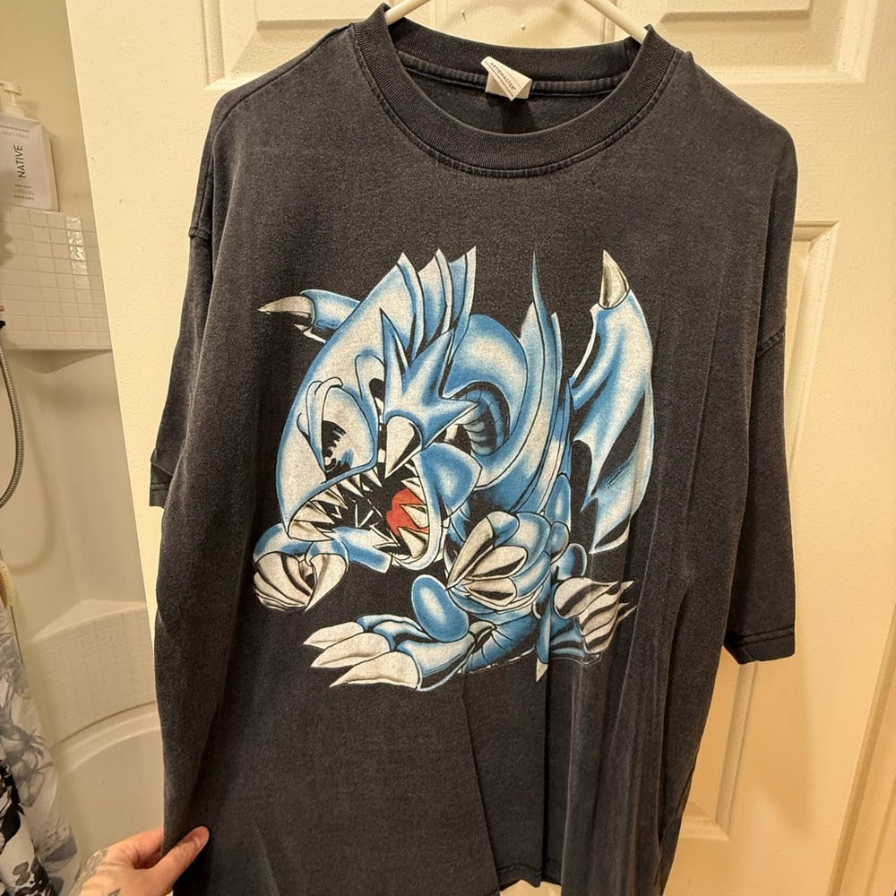 Yu-Gi-Oh! Toon Blue Eyes White Dragon Graphic Black T-Shirt